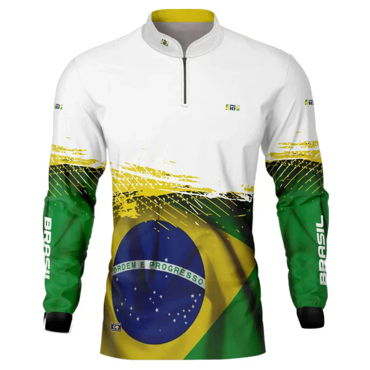 Camisa M Agro Brk Brasil Branca com Proteção Solar UV50+