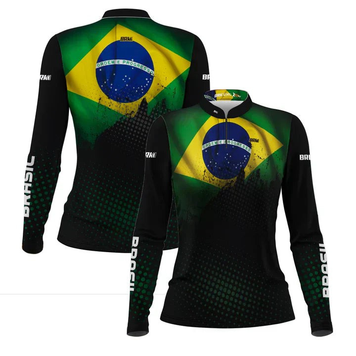 Camisa M Agro Feminina Brk Brasil com Proteção Solar UV50+