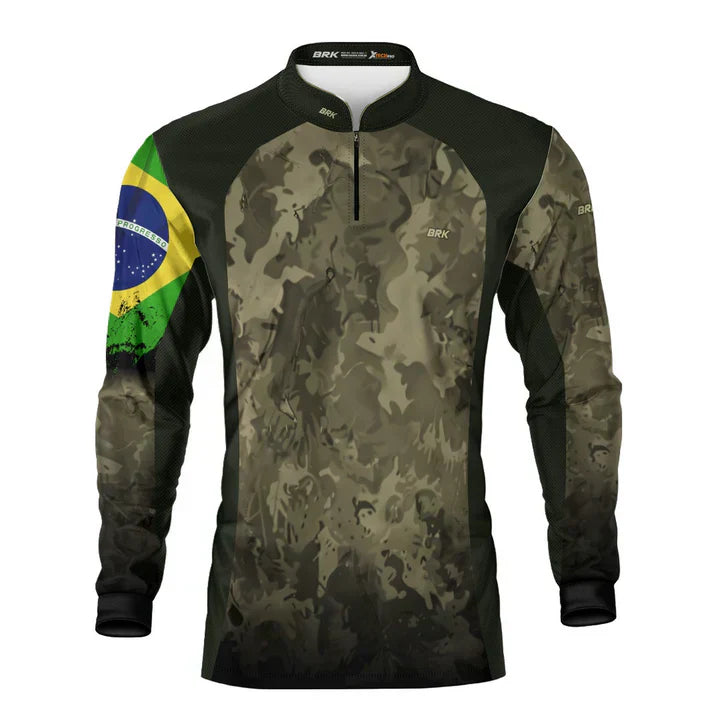 Camisa G Agro Brk Camuflada Bandeira do Brasil com Proteção Solar UV50+