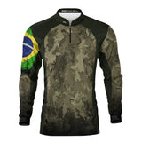 Camisa M Agro Brk Camuflada Bandeira do Brasil com Proteção Solar UV50+