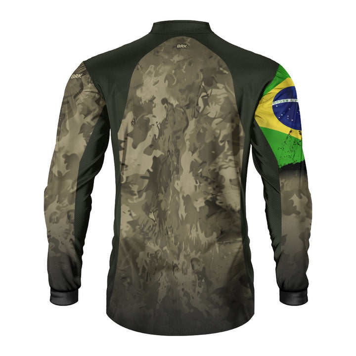 Camisa GG Agro Brk Camuflada Bandeira do Brasil com Proteção Solar UV50+