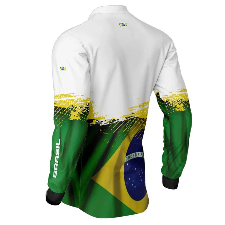 Camisa GG Agro Brk Brasil Branca com Proteção Solar UV50+