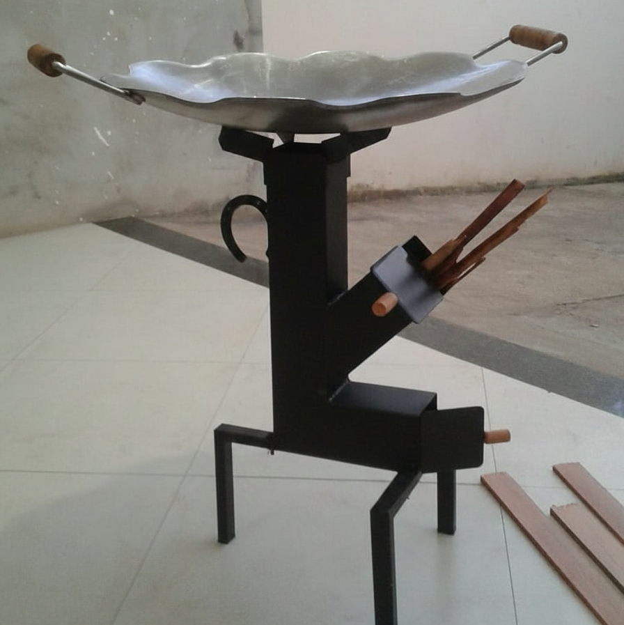 Kit Tacho 52cm + Suporte a Lenha/Carvão