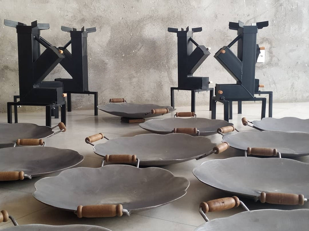 Kit Tacho 52cm + Suporte a Lenha/Carvão