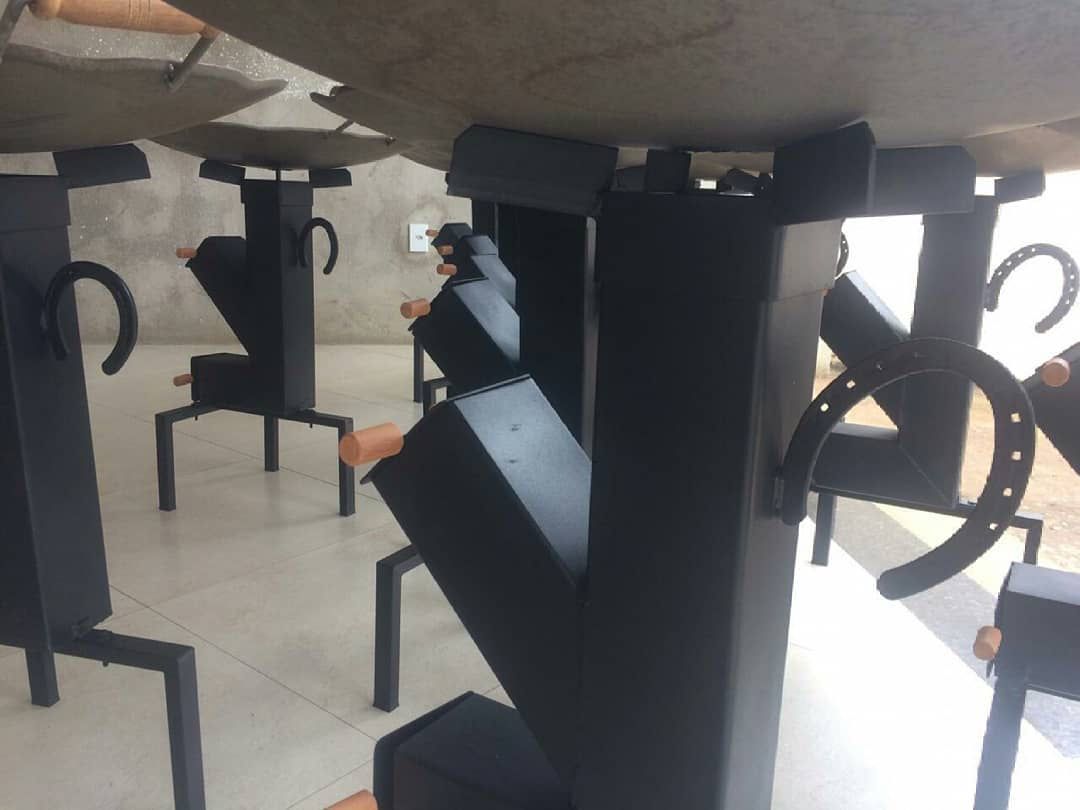 Kit Tacho 62cm + Suporte a Lenha/Carvão