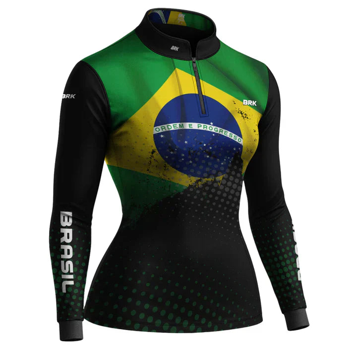 Camisa M Agro Feminina Brk Brasil com Proteção Solar UV50+